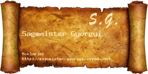 Sagmeister Györgyi névjegykártya